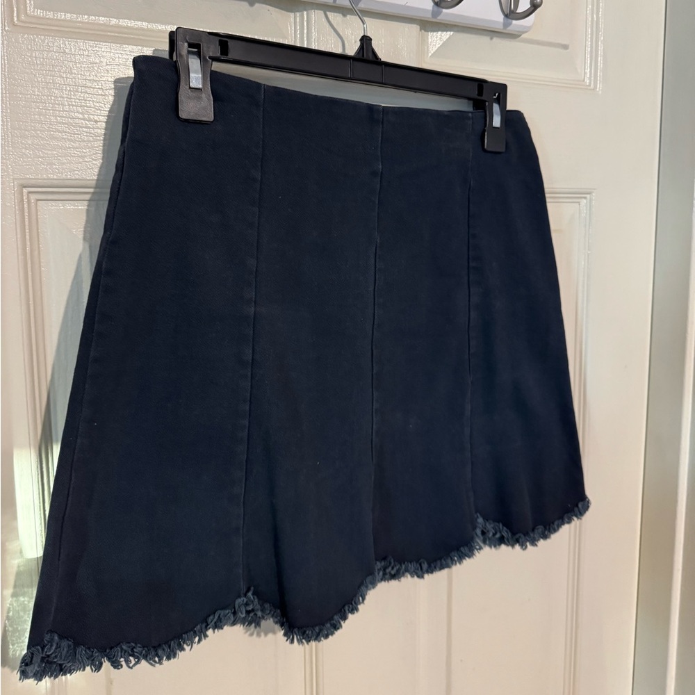 Women's Blue Frayed Hem Skirt Mini skirt Very J Navy Blue